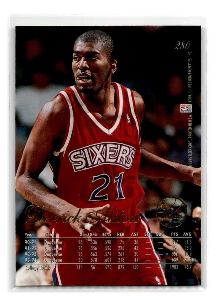 1994-95 Flair - #280 - Derrick Alston RC - Philadelphia 76ers - Image 2 of 2