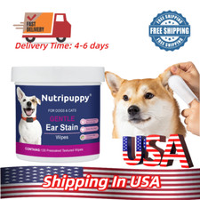 Pet ear cleaning wipes, clean ear dirt, suitable for dogs and cats, 130 pieces