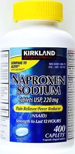 Kirkland Naproxen Sodium 220mg Aleve Pain Fever Reducer, 400 or 800 Caplets