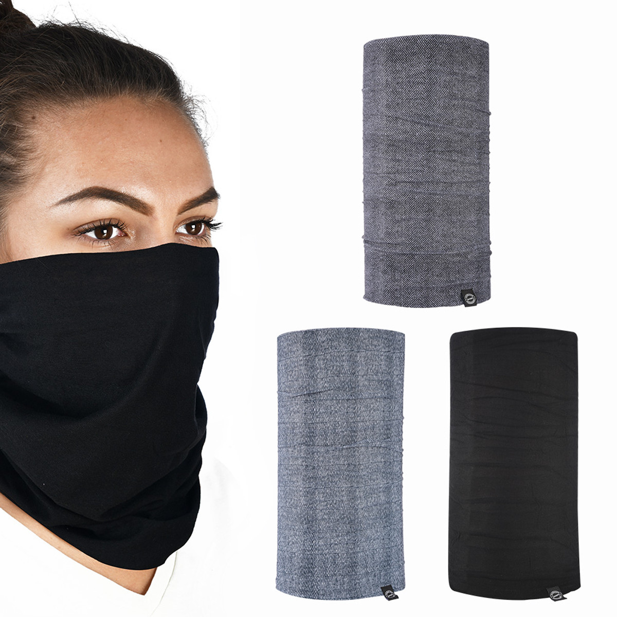 Oxford Comfy 3 Pk Motorcycle Neck Scarf Tube Warmer Bandana Herringbone NW110 T