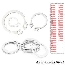 C Circlips External Retaining Rings for Shaft 3-75mm DIN 471 A2 Stainless Steel