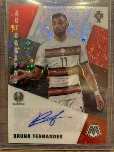 Bruno Fernandes 2020-21 Mosaic UEFA Euro Auto Circles Prizm SP Manchester United