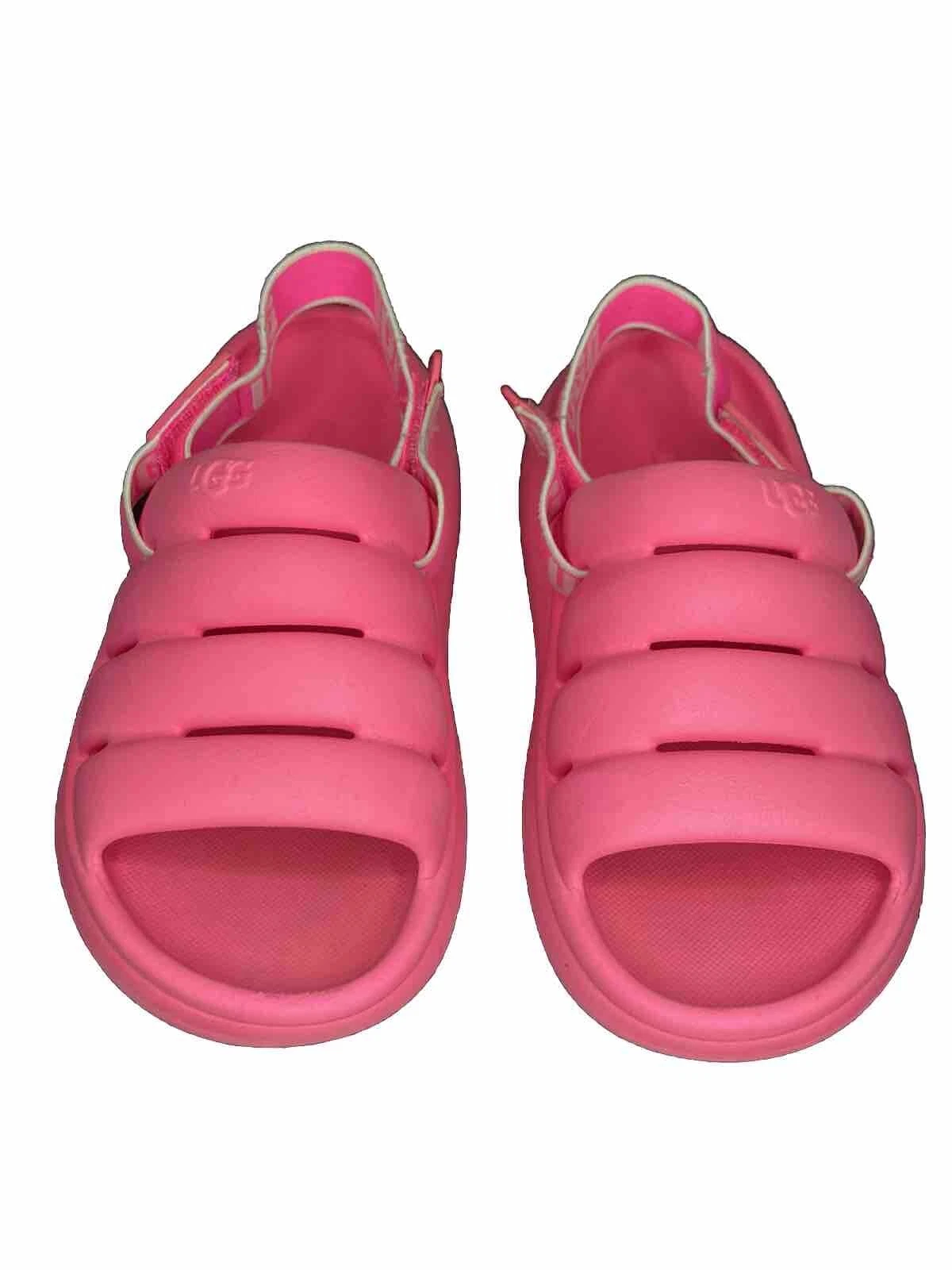 Sandali da spiaggia estivi UGG Sport Yeah rosa taffy Yth taglia 1 5 con cinturino elastico sul tacco