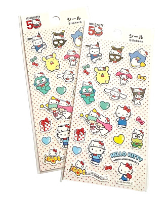 Hello Kitty Sticker Sheet Sanrio Characters 50th Anniversary  Japan Daiso 38507