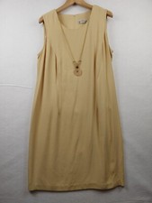 Dressbarn Shift Dress Sleeveless Midi Buttercup? W/Necklace Plus Size 18W