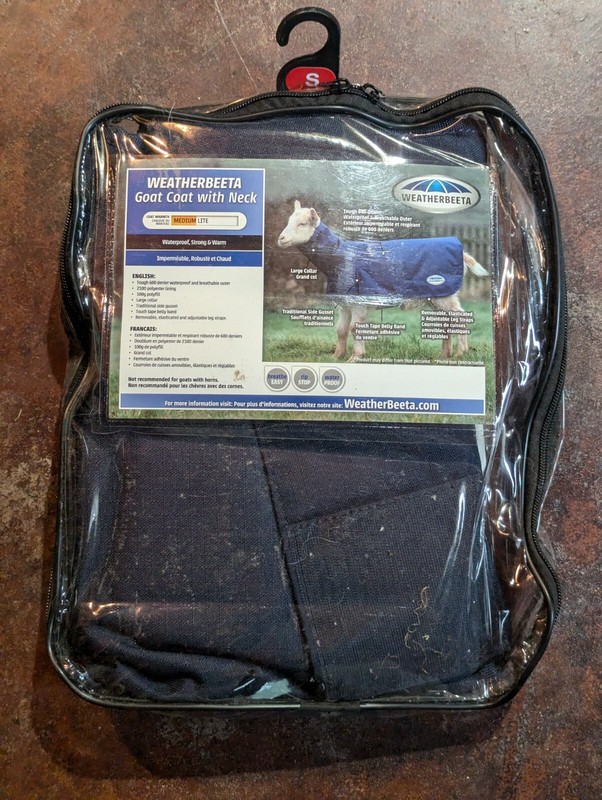 Weatherbeeta Goat Coat w/Neck Small, Medium-Light Weight, Navy