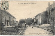 FR08 VERPEL Grand Pont Rue animee chien poule cheval velo RARE