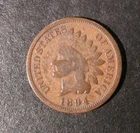 1894 Indian Head Cent - Repunched date.