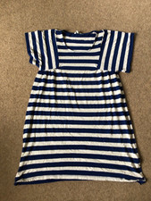 Monsoon Blue White Stripe T Shirt Dress. Size L