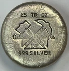 RARE 1981 25 TROY OZ .999 SILVER CONFEDERATE MINING CO. LARGE POURED STYLE ROUND