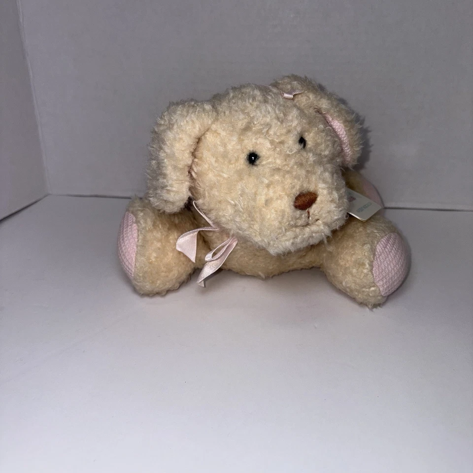 Винтажная музыкальная 8-дюймовая плюшевая голова Eden Puppy Dog Wind-Up движется вафли вязаные лапы - Изображение 2 из 4