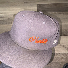 New Era 59FIFTY Gray Fitted 6-Panel Baseball Cap Twill Polyester Men's 7 1/2