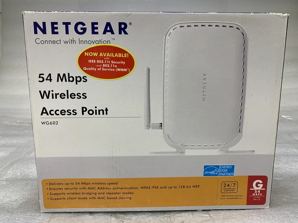 Netgear WG602 54 Mbps Wireless Access Point 100ft coverage 802.11g - Image 2 of 4