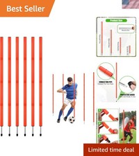 Bright Orange 6FT Agility Poles Adjustable Height Training Set for Soccer