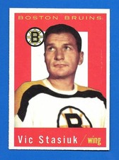 1959-60 TOPPS #14 VIC STASIUK BOSTON BRUINS 59-60 NHL HOCKEY CARD