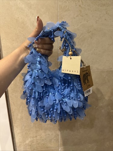 Mirasol beaded Blue Bag - Ibiza