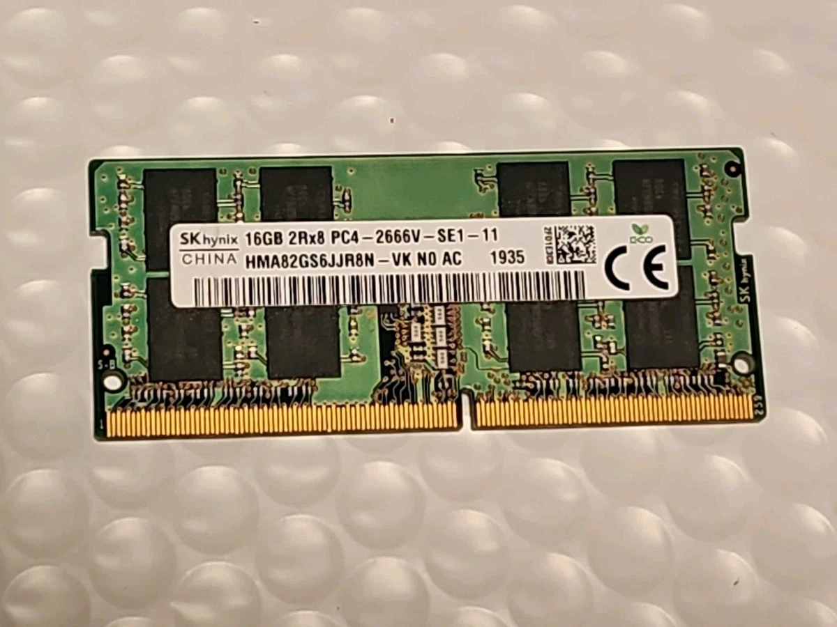 Barrette Mémoire RAM SK Hynix 16Go DDR4 2666MHz PC4-21300 SODIMM - Occasion Testée