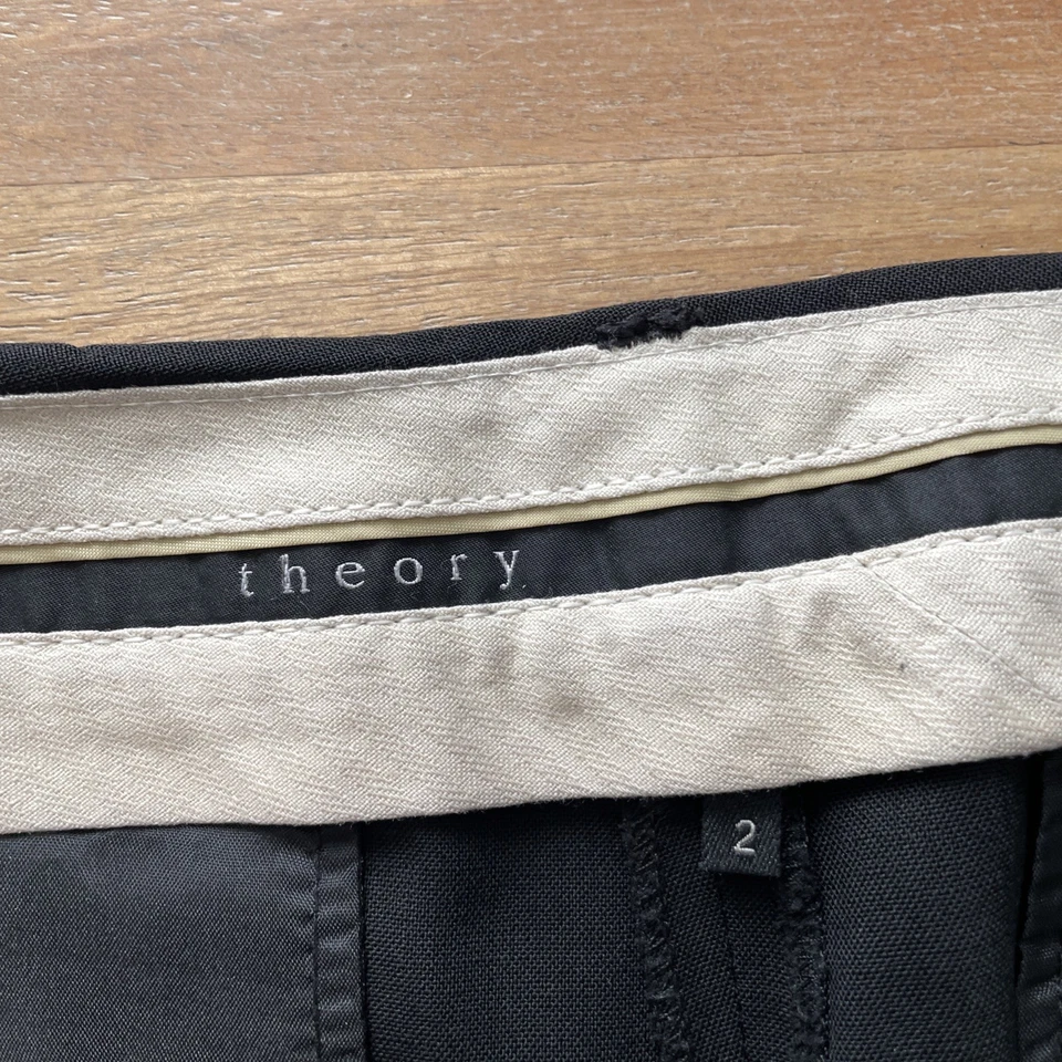 Theory Bootcut Dress Pants Womens 30x30.5 Lightweight Wool Black Office Career - Image 3 of 4