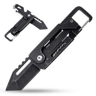 Keychain , Carabiner Multitool, Tanto Pocket with Key Clip, Cutter, Can/Bottl...