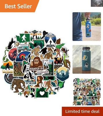 Vivid 50Pcs Bigfoot Nature Vinyl Stickers Set - Ideal for Outdoor Fun & Gifting
