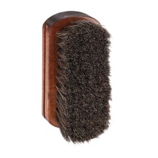 Shoe Cleaning Brush 4" x 2" Beech Wood Horsehair Boot Polish Brushes, Brown