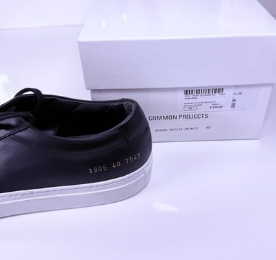 Common Projects Retro Low Black White Leather EU 40. 