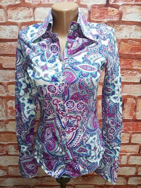 Women Hawes & Curtis Shirt Lilac Cotton 36 / S /