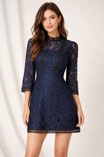 NWOT Zara Size XS Blue Lace Mini Dress