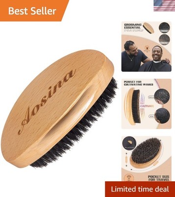 Men s Curved Wave Brush - Beech Wood Handle & Black Boar Bristles for 360 Waves