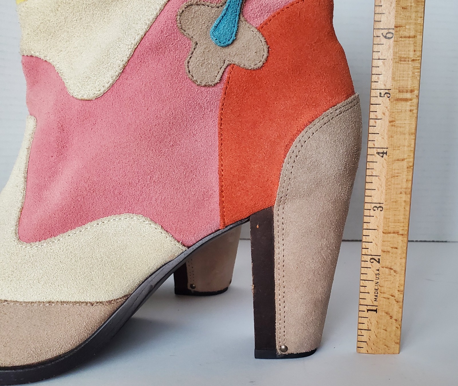 Y2K DIESEL Madchen Multicolor Patchwork Suede Cow… - image 10