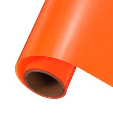 Fluorescent Orange Permanent Vinyl, 12 Inch x 5ft Adhesive Vinyl Roll