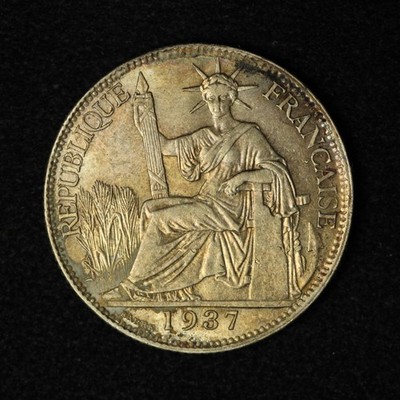 1937 French Indo-China 20 Cents - Free Shipping USA