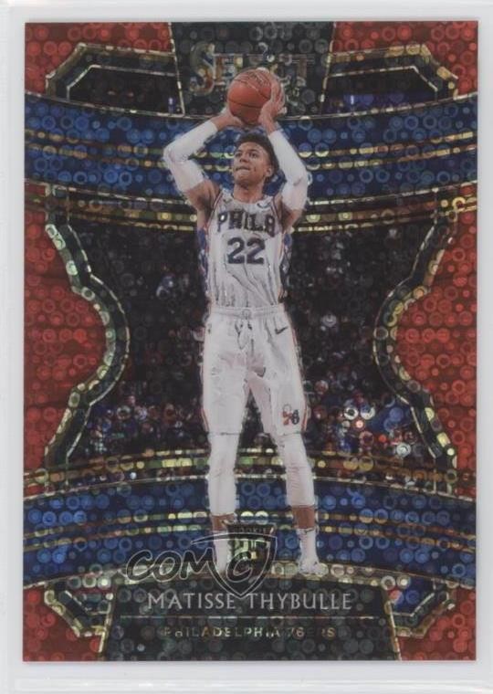 2019 Panini Select Concourse Hybrid Red Disco Prizm 13/49 Matisse Thybulle 4l6