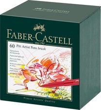Faber-Castell 60 Pitt Artist Brush Pens Professional Multicolor Drawing Set