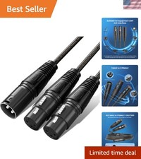 Professional Weatherproof XLR Y-Splitter Adapter - 1.5ft Balanced Cable Solution