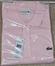 Genuine Lacoste Men's Polo Shirt Short Sleeve Slim Fit Pique Light Pink Flamingo