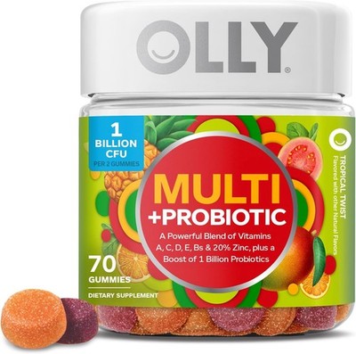 OLLY Multi + Probiotic Adult Multivitamin Gummy, 1 Billion CFUs