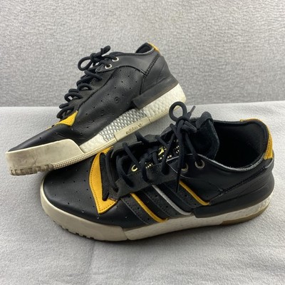 Adidas Malmo 9 Black Yellow Athletic Sneakers Low Lace Up Leather Shoes