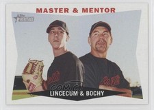 2009 Topps Heritage Master & Mentor ( ) Tim Lincecum Bruce Bochy #7 1u6