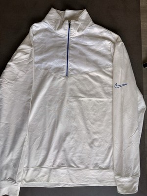 Nike Golf Tour Performance Dri-FIT Half Zip Pullover Weiß Blau Gr. L
