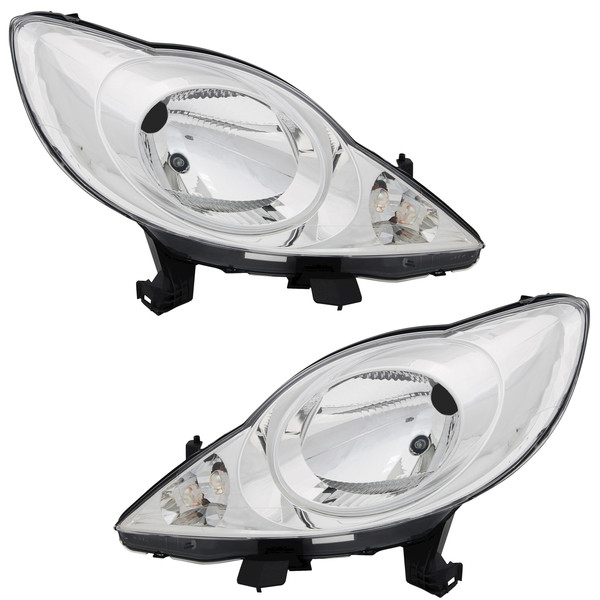 Scheinwerfer Set FüR Peugeot 107 2005-2012 H4 Halogen Streuscheibe-image