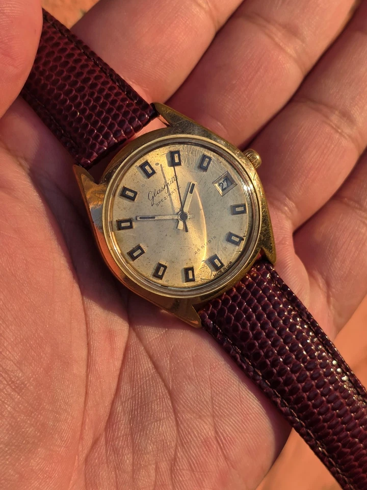 De colección raro Glashutte spezimatic 386761, chapado en oro, automático Foto 3 de 4