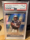 2008 Topps Finest Moments BLUE REFRACTOR #FM-TB ~ TOM BRADY ~ PSA-9 / #005/299