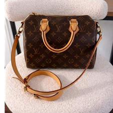 Louis Vuitton Monogram Brown Top Handle Bag Cross-Body Strap w/ Box  Brand Card