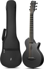 Enya Nova Go Mini-Gitarre – Akustische Gitarre, Schwarz, 1/4 aus Kohlefaser, für
