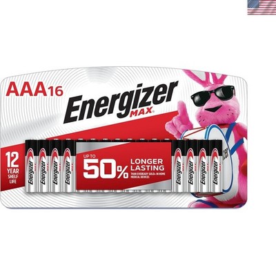 MAX AAA Batteries - 16 Pack with 12- Shelf Life & Leak Protection