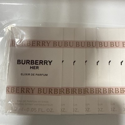 5 x BURBERRY HER ELIXIR DE PARFUM EDP INTENSE Carded Sample Sprays 0.05 fl oz ea