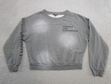 Express Sparkle Like Champaign Midnight Memories Sweatshirt Size Small Gray