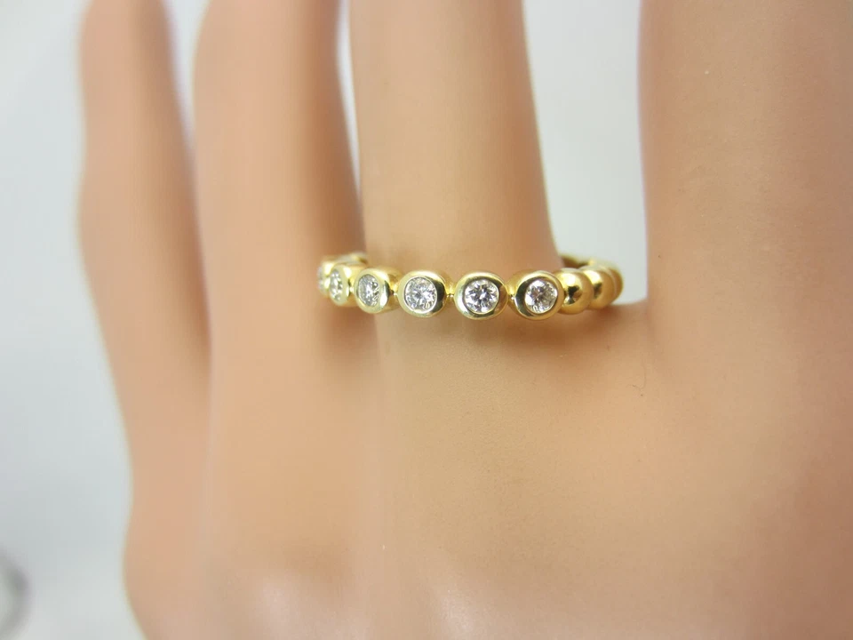 Anillo Lagos Caviar Diamante Pila Oro Amarillo 18k Foto 3 de 4