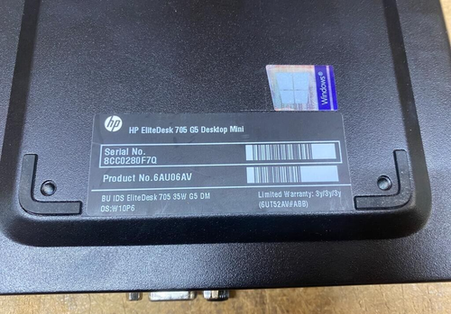 HP EliteDesk 705 G4 Mini PC - Ryzen 3 PRO 2200GE - 16GB RAM - 240GB SSD - OS - Picture 7 of 7